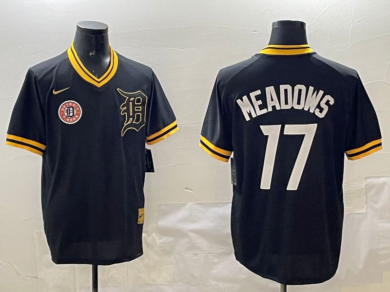 Men Detroit Tigers 17 Meadows Black Gold Game 2025 Nike MLB Jersey style 6